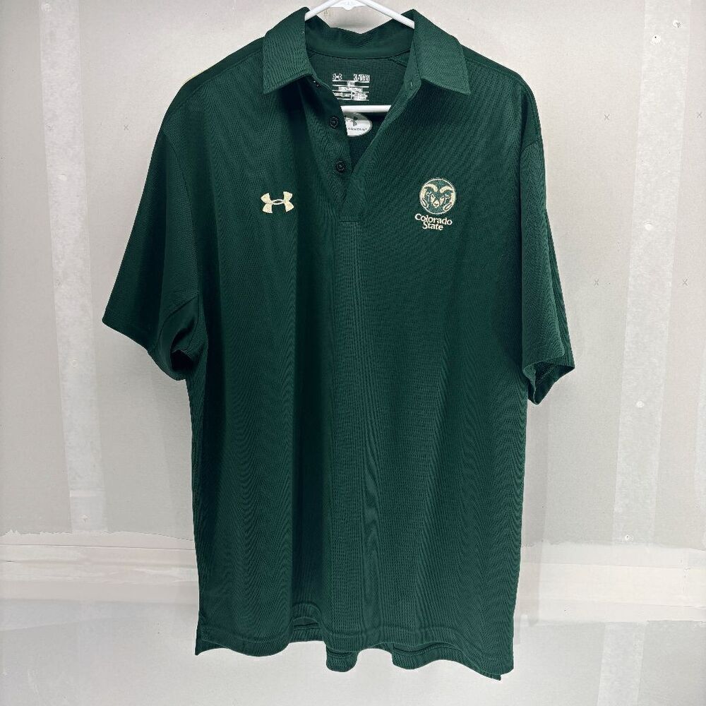 Colorado State University Rams Polo Shirt‎ Under Armour Heat Gear Golf t Mens XL